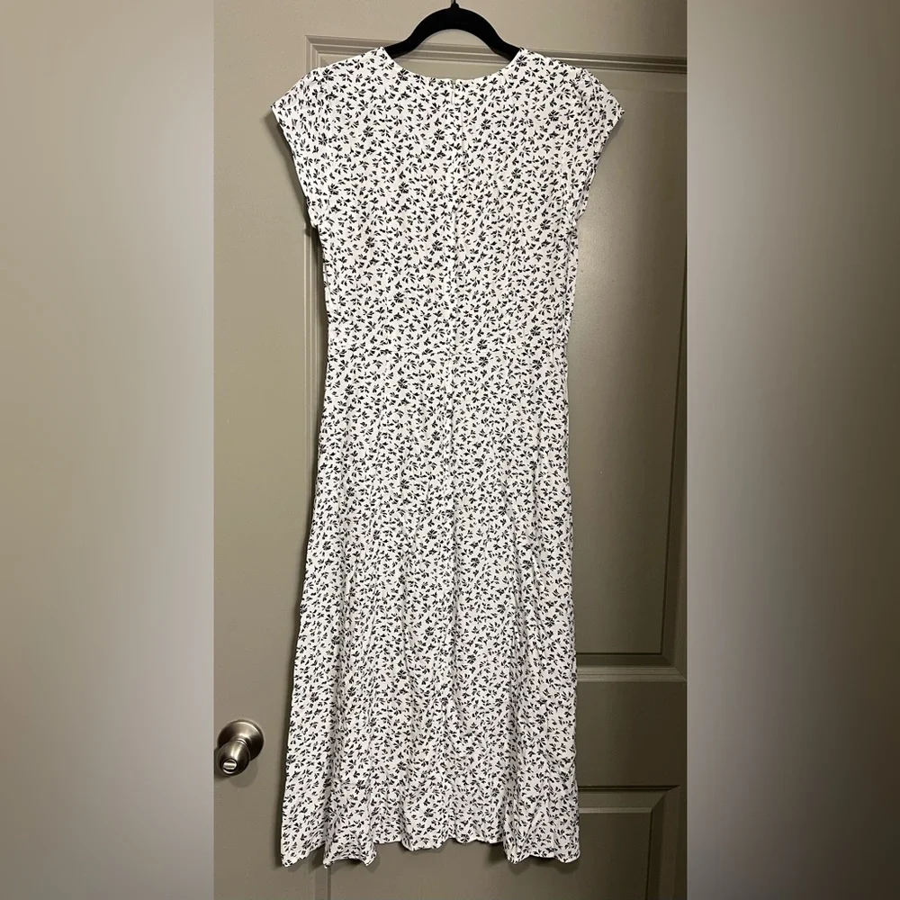 Loft Black Floral Print Dress Size 2 - Picture 5 of 6